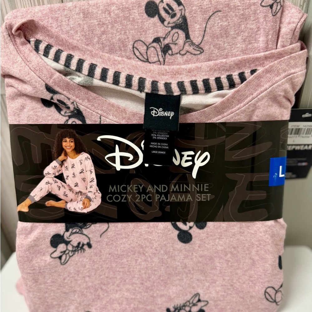 Disney Mickey and Minnie Pink Pajama Set for woman